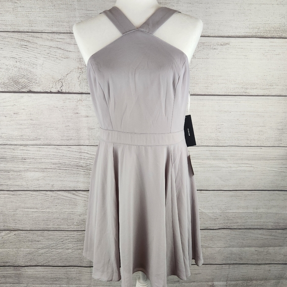 Lulu's Forevermore Taupe Skater Dress - Picture 2 of 10